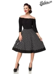 schulterfreies Swing-Kleid schwarz von Belsira