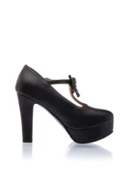 Retro Riemchen-Pumps schwarz von Belsira