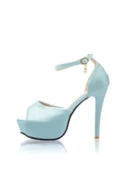 Retro Riemchen-Pumps hellblau von Belsira