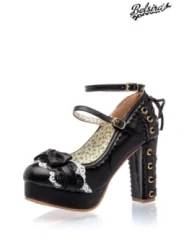 Retro Riemchen Pumps schwarz von Belsira