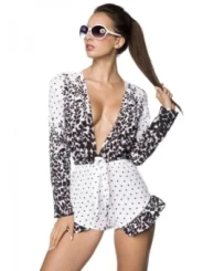 Frischer Playsuit weiß/schwarz von Hipstylers