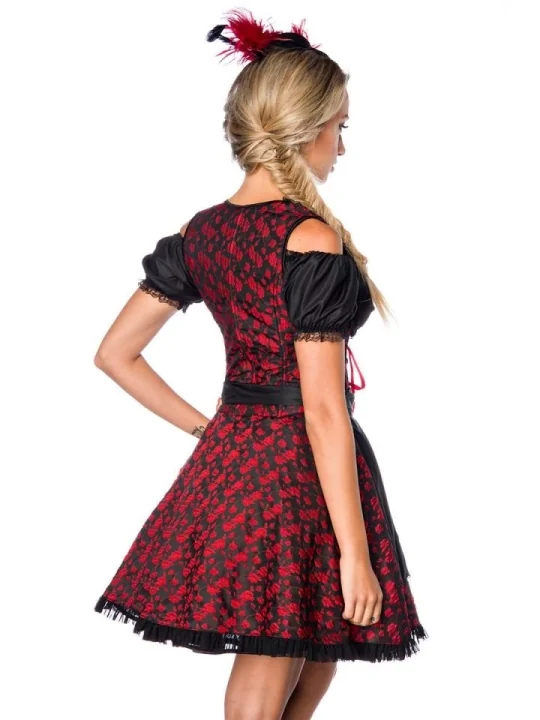 Premium Dirndl mit Bluse rot/schwarz von Dirndline