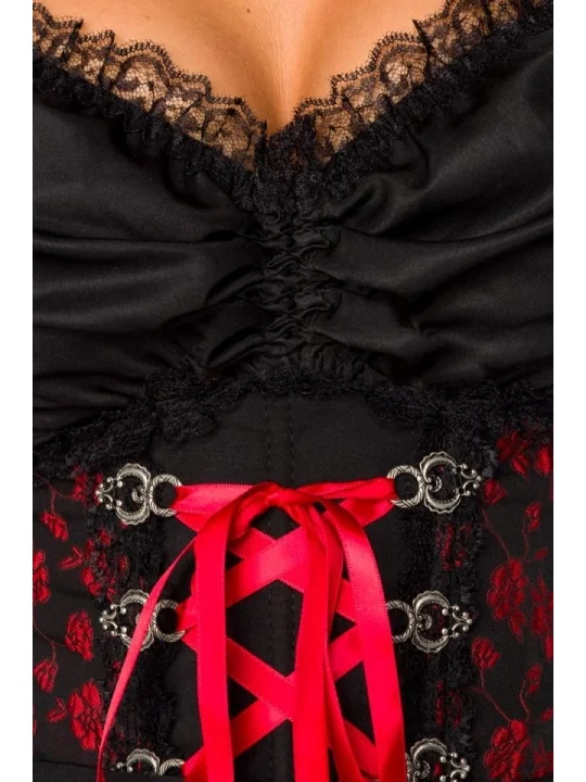 Premium Dirndl mit Bluse rot/schwarz von Dirndline