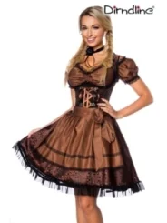 Premium Dirndl mit Bluse braun/schwarz von Dirndline