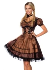 Premium Dirndl mit Bluse braun/schwarz von Dirndline