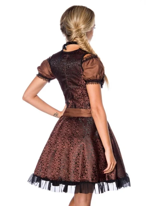 Premium Dirndl mit Bluse braun/schwarz von Dirndline