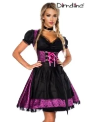 Premium Dirndl mit Bluse lila/schwarz von Dirndline