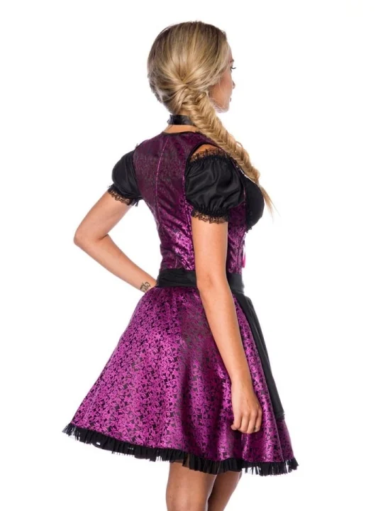 Premium Dirndl mit Bluse lila/schwarz von Dirndline