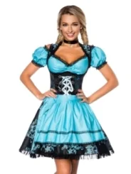 Premium Dirndl mit Bluse blau/schwarz von Dirndline