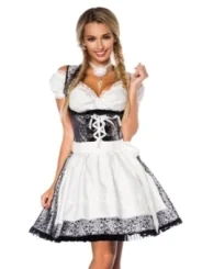 Premium Dirndl mit Bluse silber/weiß/schwarz von Dirndline