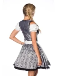 Premium Dirndl mit Bluse silber/weiß/schwarz von Dirndline