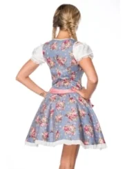 Premium Dirndl mit Bluse blau/rosa/weiß von Dirndline