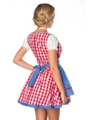 Traditionelles Minidirndl rot/blau/weiß von Dirndline