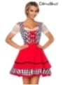 Traditionelles Minidirndl schwarz/weiß/rot von Dirndline