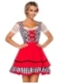 Traditionelles Minidirndl schwarz/weiß/rot von Dirndline