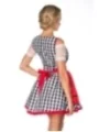 Traditionelles Minidirndl schwarz/weiß/rot von Dirndline