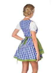 Traditionelles Minidirndl blau/grün/weiß von Dirndline