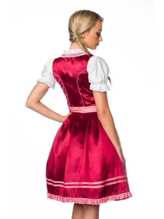 Premium Dirndl rosa/rot von Dirndline