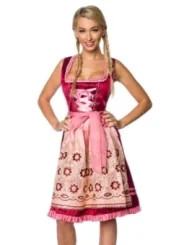 Premium Dirndl rosa/rot von Dirndline