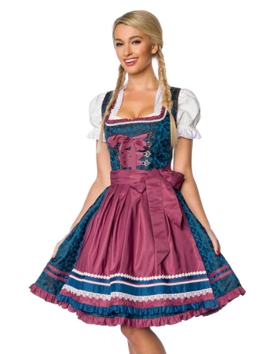 Premium Dirndl blau/dunkelrot von Dirndline