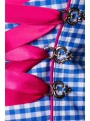 Traditionelles Karodirndl pink/blau/weiß von Dirndline