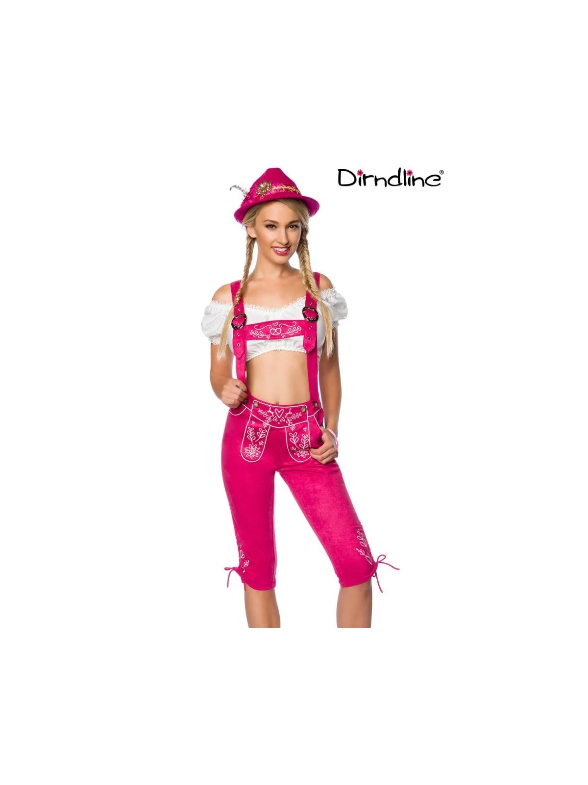 Trachtenhose mit Stickereien pink von Dirndline