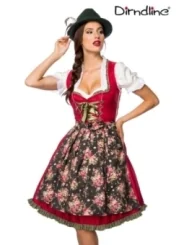 Verträumtes Dirndl mit Denim rot/grün von Dirndline