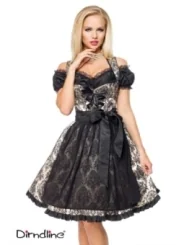 Festliches Brokatdirndl schwarz/gold von Dirndline