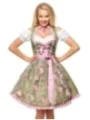 Dirndl mit Blumenschürze grün/pink von Dirndline