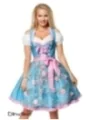 Dirndl mit Blumenschürze blau/pink von Dirndline