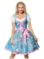 Dirndl mit Blumenschürze blau/pink von Dirndline