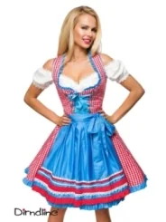 Traditionelles Karodirndl rot/blau/weiß von Dirndline