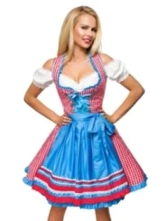 Traditionelles Karodirndl rot/blau/weiß von Dirndline