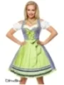 Traditionelles Karodirndl blau/grün/weiß von Dirndline