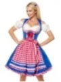 Unterbrustdirndl mit Karoschürze blau/rot/weiß von Dirndline