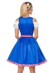 Unterbrustdirndl mit Karoschürze blau/rot/weiß von Dirndline