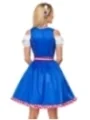 Unterbrustdirndl mit Karoschürze blau/rot/weiß von Dirndline