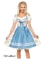 Romantisches Blümchen-Dirndl weiß/blau von Dirndline