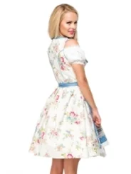 Romantisches Blümchen-Dirndl weiß/blau von Dirndline