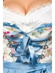 Romantisches Blümchen-Dirndl weiß/blau von Dirndline