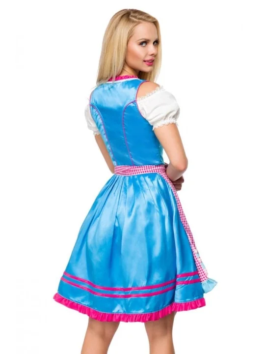 Dirndl mit Karoschürze blau/pink von Dirndline