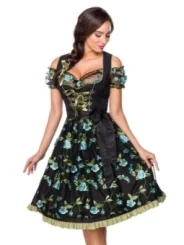 Dirndl inkl. Spitzenbluse schwarz/grün von Dirndline