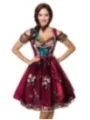 Dirndl inkl. Spitzenbluse rot/schwarz von Dirndline