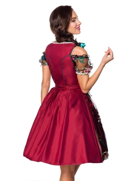 Dirndl inkl. Spitzenbluse rot/schwarz von Dirndline