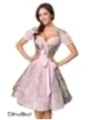 Premium Brokat-Dirndl inkl. Bluse rosa/gemustert von Dirndline