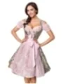 Premium Brokat-Dirndl inkl. Bluse rosa/gemustert von Dirndline