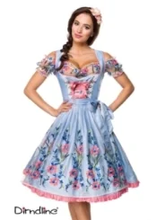 Romantisches Dirndl inkl. Spitzenbluse blau/rosa/weiß von Dirndline