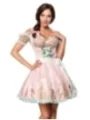 Mini-Brokat-Dirndl inkl Spitzenbluse pink/grün von Dirndline