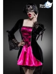 Vampirkostüm: Gothic Vampire schwarz/pink von Mask Paradise