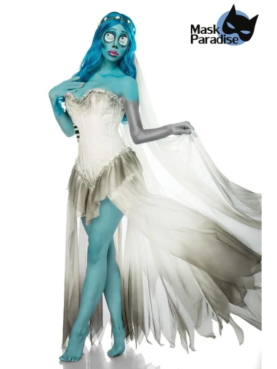 Skeleton Bride Kostüm weiß/blau von Mask Paradise